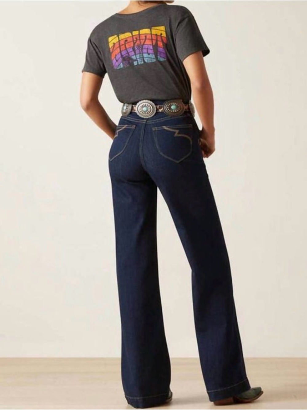 Ariat Ultra High Rise Wide Leg Jeans - Dark wash - Picture 2 of 5